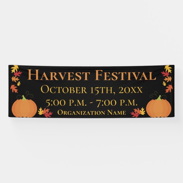 Lona Fall Harvest otoño deja el evento del Festival de  (Horizontal)