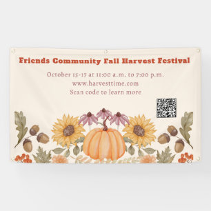 Lona Fall Otoño Floral Harvest QR Code Festival