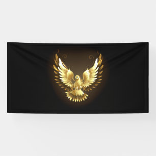 Lona Falsa paloma de paz del Relieve metalizado dorado
