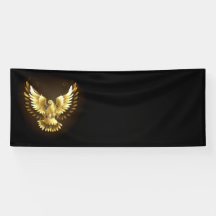 Lona Falsa paloma de paz del Relieve metalizado dorado