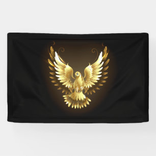 Lona Falsa paloma de paz del Relieve metalizado dorado