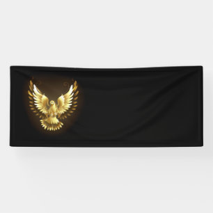 Lona Falsa paloma de paz del Relieve metalizado dorado 