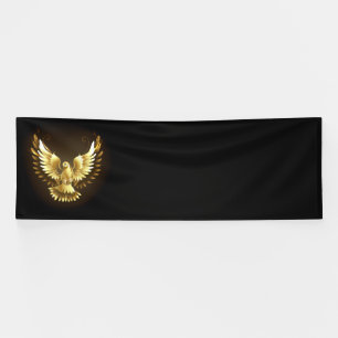 Lona Falsa paloma de paz del Relieve metalizado dorado