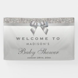 Lona Falso arco de plata Baby Shower del diamante de