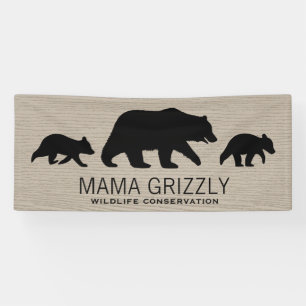 Lona Familia de oso grizzly personalizada