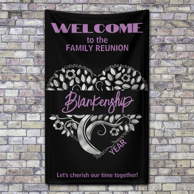 Lona Familia personalizado Reunión Árbol de arte cardía (Offer a warm welcome to family at your next gathering for the family reunion celebration. )
