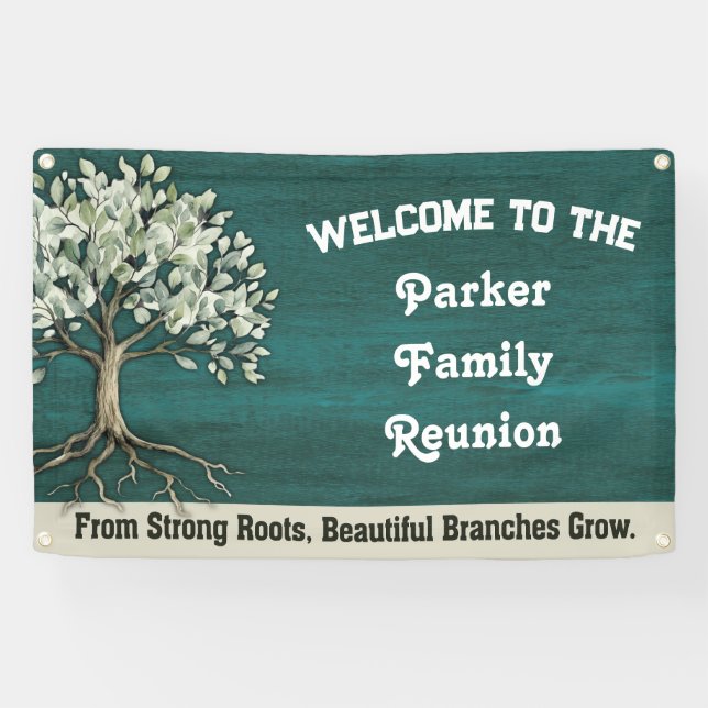 Lona Family Tree Reunion Rustic Welcome (Horizontal)