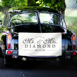 Lona Fancy Mr. y Mrs. Car Banner