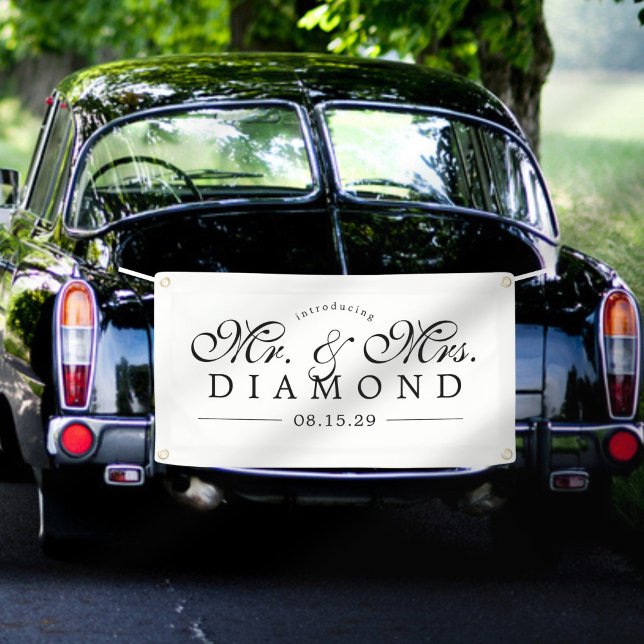 Lona Fancy Mr. y Mrs. Car Banner (Subido por el creador)