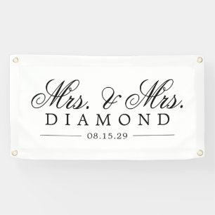 Lona Fancy Mrs. y Mrs. Car Banner