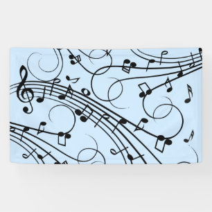 Lona Fancy Music Notes Blue