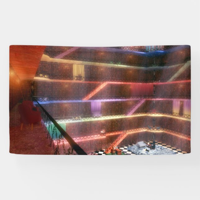 Lona Fantasías: El cartel de la biblioteca del palacio (Horizontal)