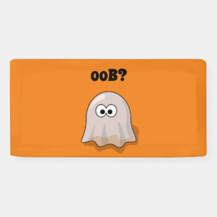 Lona Fantasma Confundido Dice "¿Oob?" Divertido Dibujo