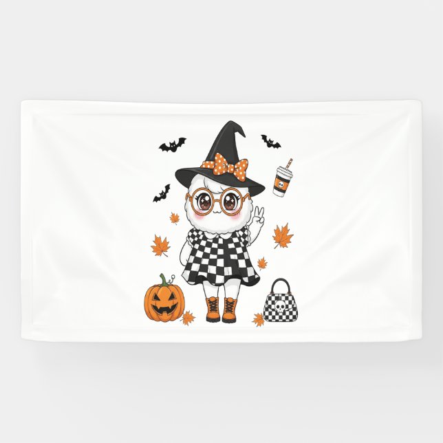 Lona Fantasma de Halloween (Horizontal)