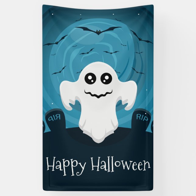 Lona Fantasma de Halloween (Vertical)