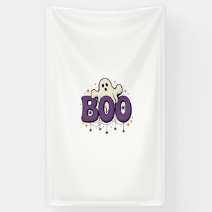 Lona Fantasma de Halloween Boo Araña Divertida Vintage_