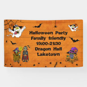 Lona Fantástico Halloween invita a los niños fiestas pe