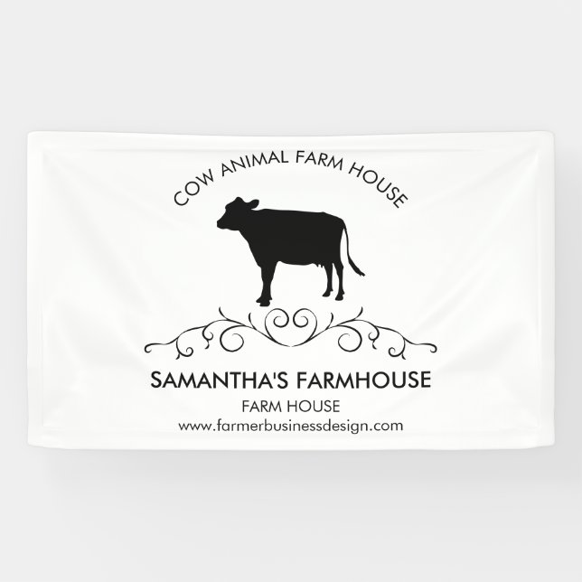 Lona farm animal Cow Silhouette (Horizontal)