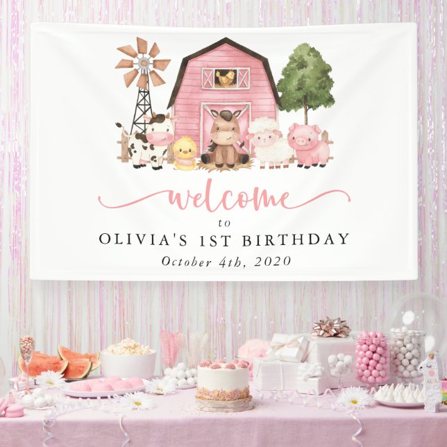 Lona Farm Animals, Cute Animals, First Birthday Welcome (Fiesta)