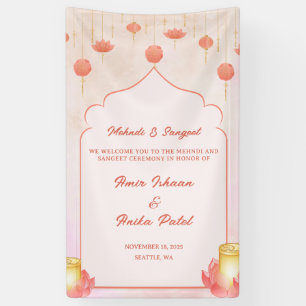 Lona Faroles Elegantes de Loto Rosa Mehndi Sangeet