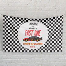 Fast One Red Flame Race Car Primer Fiesta de cumpl