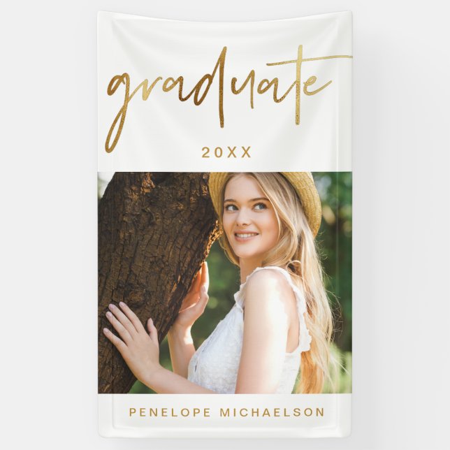 Lona Faux Faux Gold Graduate Script Photo (Vertical)