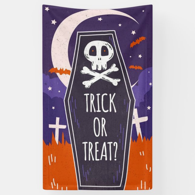 Lona Felices Cementerio de Halloween (Vertical)