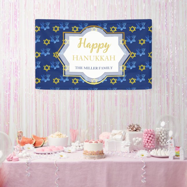 Lona Felices Estrellas Acuáticas De Hanukkah (Fiesta)