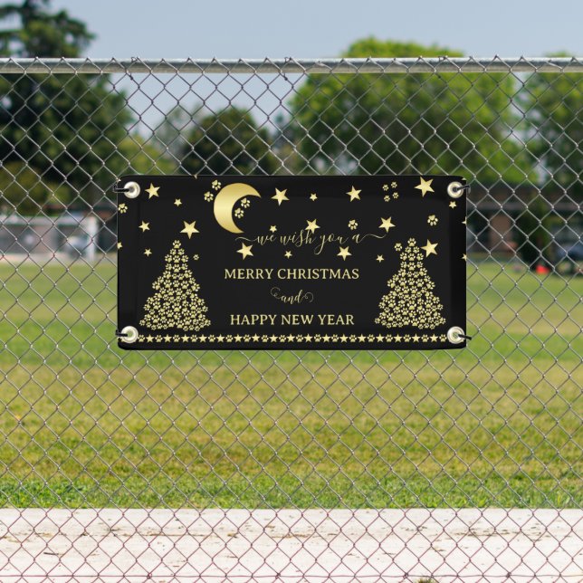 Lona Felices Pawlidays, árbol de navidad Gold brillante (in situ)