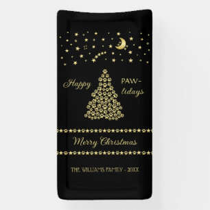 Lona Felices Pawlidays, árbol de navidad Gold brillante