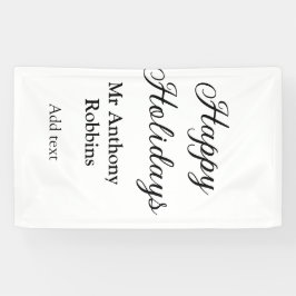 Lona Felices vacaciones añadir nombre fecha año simple 