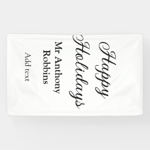 Lona Felices vacaciones añadir nombre fecha año simple 