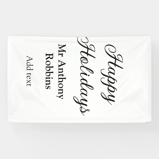 Lona Felices vacaciones añadir nombre fecha año simple  (Horizontal)