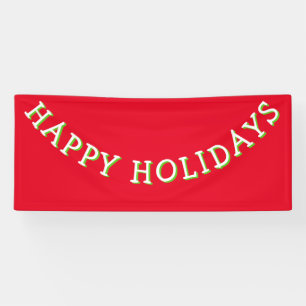 Lona Felices vacaciones Navidades rojos tipográficos bl