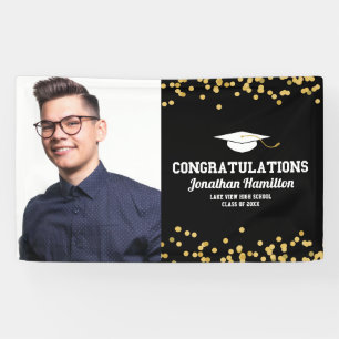 Lona Felicidades Banner de Foto de Fiesta de Graduación
