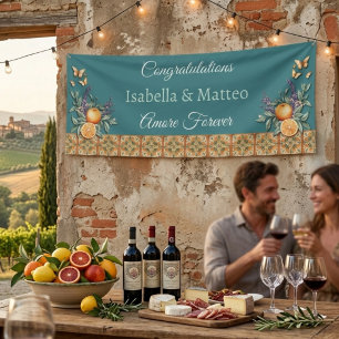 Lona Felicidades Boda de Compromiso Toscana