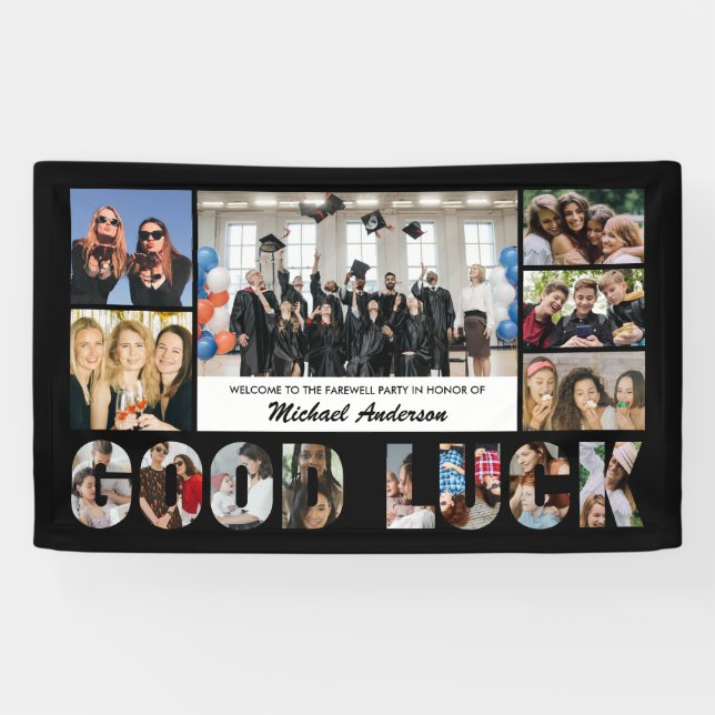 Lona Felicidades Colage de Fotos Fiesta de Despedida pa (Horizontal)