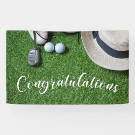 Lona Felicidades de golf con zapato sombrero putter