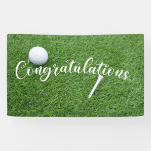 Lona Felicidades de golf por la hierba verde
