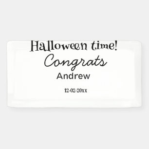 Lona Felicidades en Halloween agregar nombre fecha año