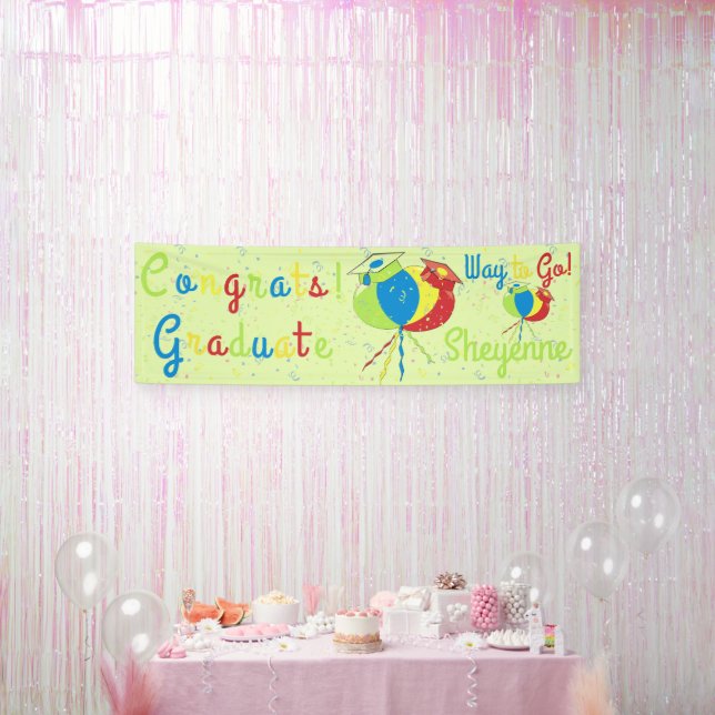 Lona ¡Felicidades! Gorras de Grad Balloons (Fiesta)