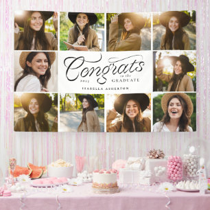 Lona Felicidades graduado 10 foto banner de graduación 