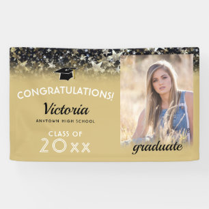 Lona Felicidades Graduado 2026 Foto Dorada