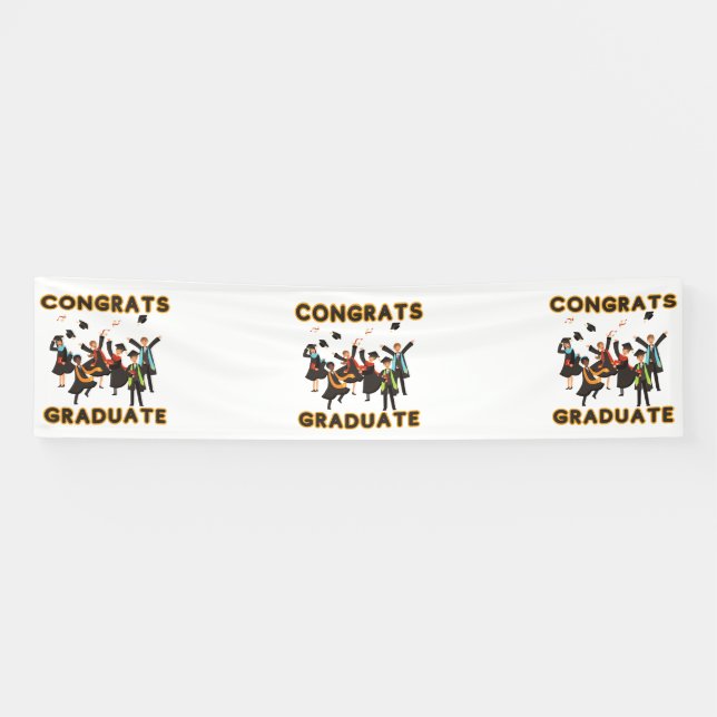 Lona Felicidades Graduado 2.5x10 Banner de Vinilo (Horizontal)