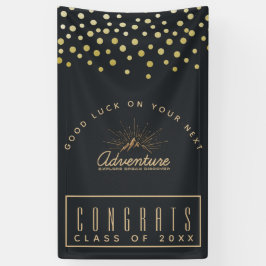Lona Felicidades Graduado Aventura Montaña con Rayos de
