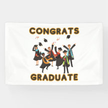 Felicidades Graduado Estandarte de Vinilo 2.5x4