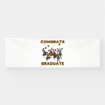 Felicidades Graduado Estandarte de Vinilo 2.5x8