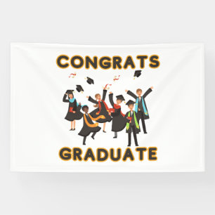 Lona Felicidades Graduado Estandarte de Vinilo 4x6