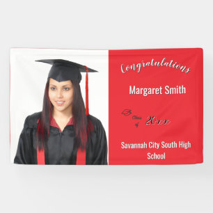 Lona Felicidades Graduado Foto Personalizada Año Escuel