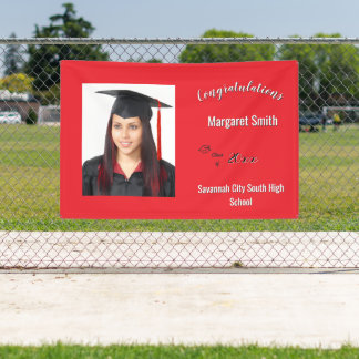 Lona Felicidades Graduado Foto Personalizada Año Escuel
